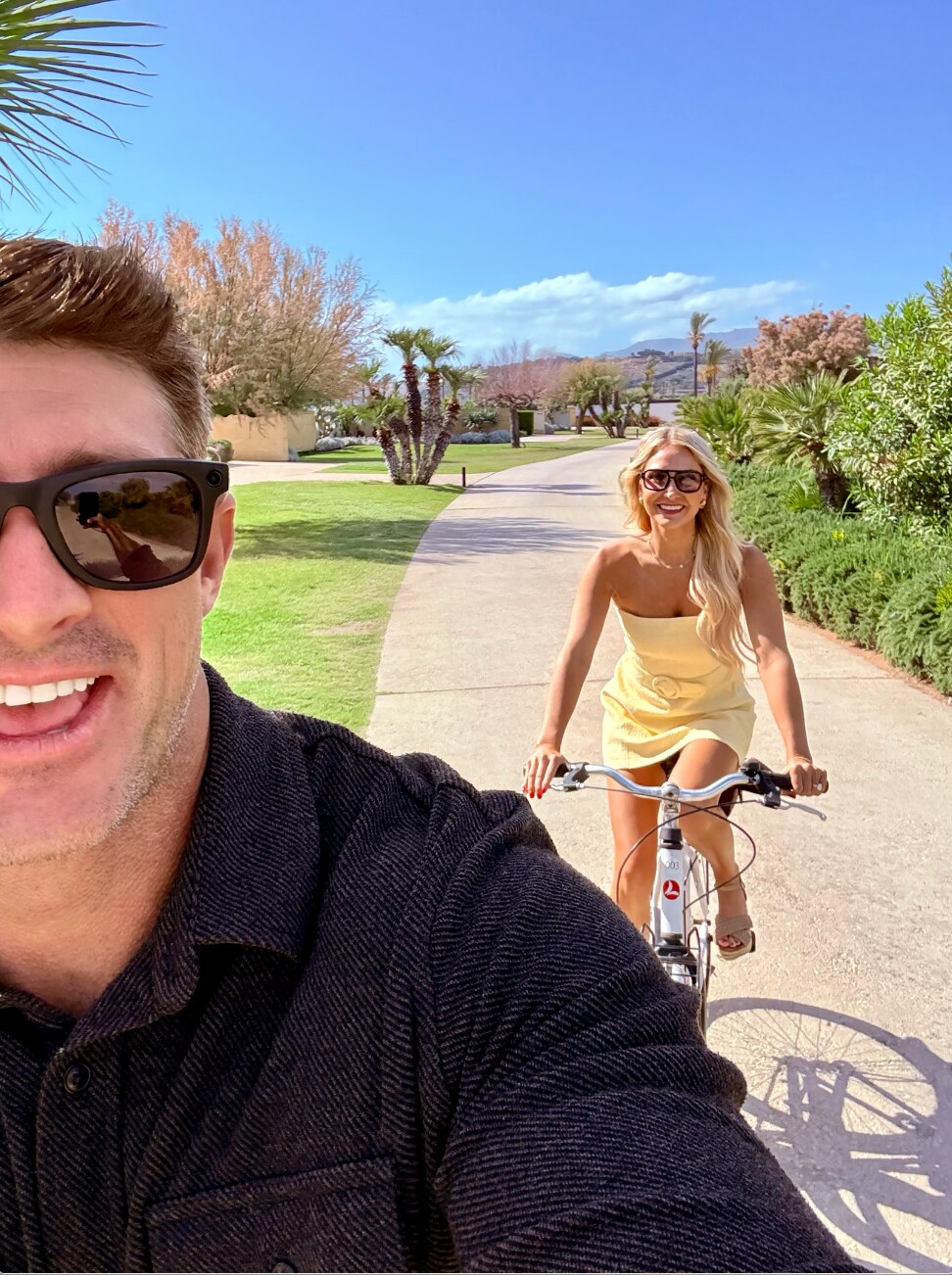 Devin and Summer enjoying a sunny bike ride